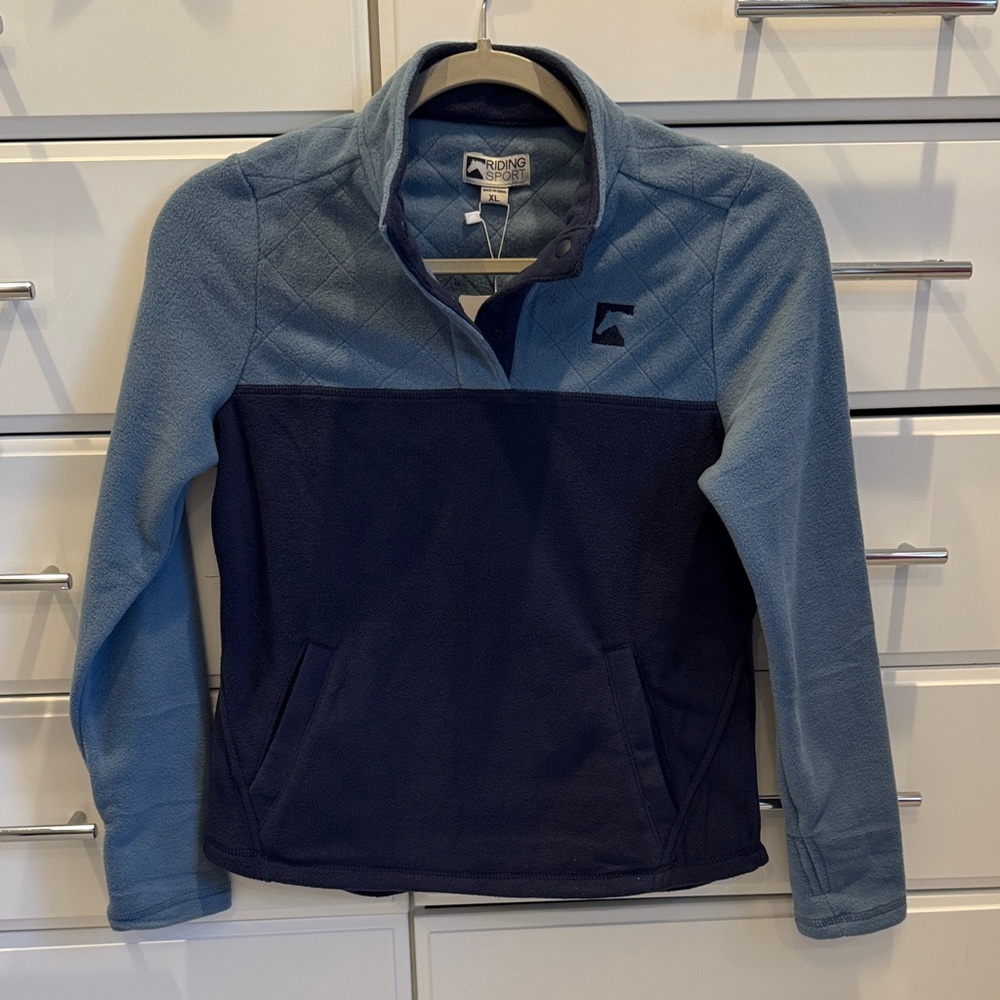 Kids Horseback Riding Blue and Navy Pullover by Riding Sports